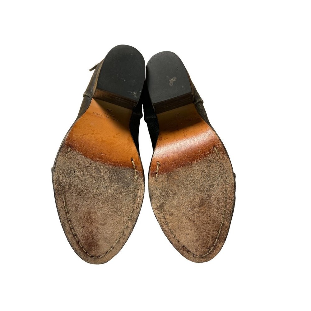 Rag & Bone Newbury Distressed Leather Heeled Ankle Booties Gray Women’s Sz. 36 - Picture 6 of 8